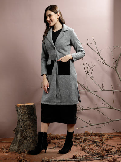 Athena Notched Collar Longline Over Coat