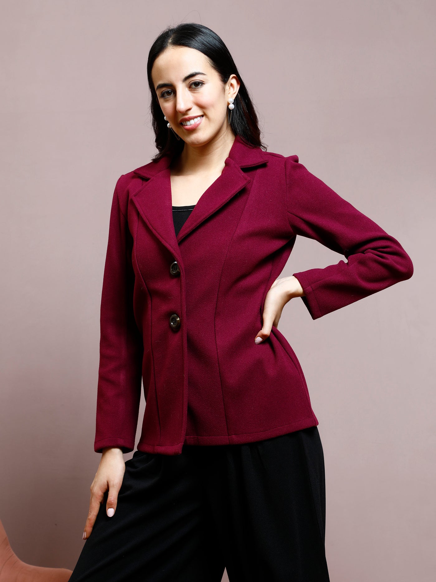 Athena Notched Lapel Single-Breasted Blazer