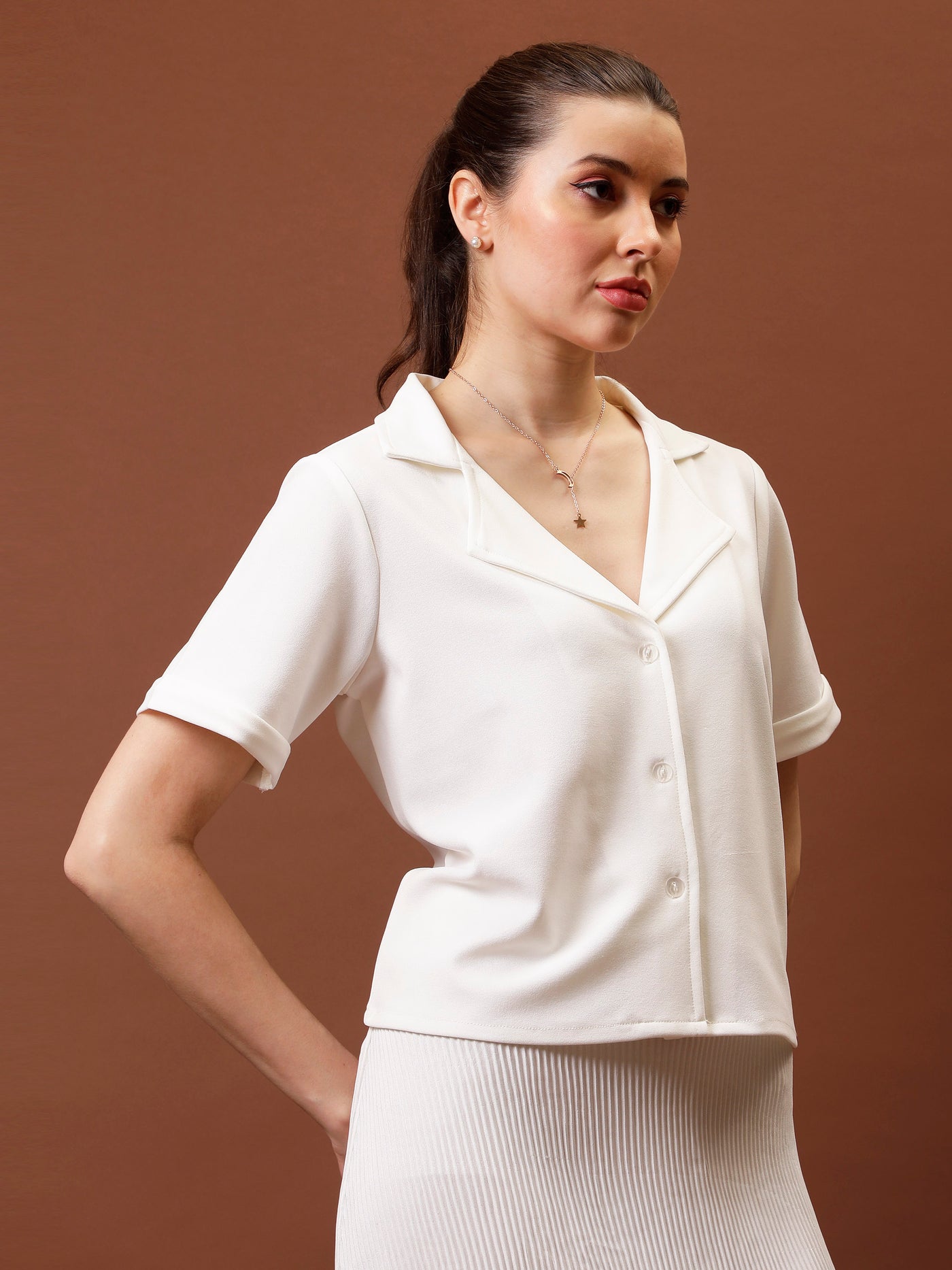 Athena Collar Top With Pleated Skirt Co-Ords