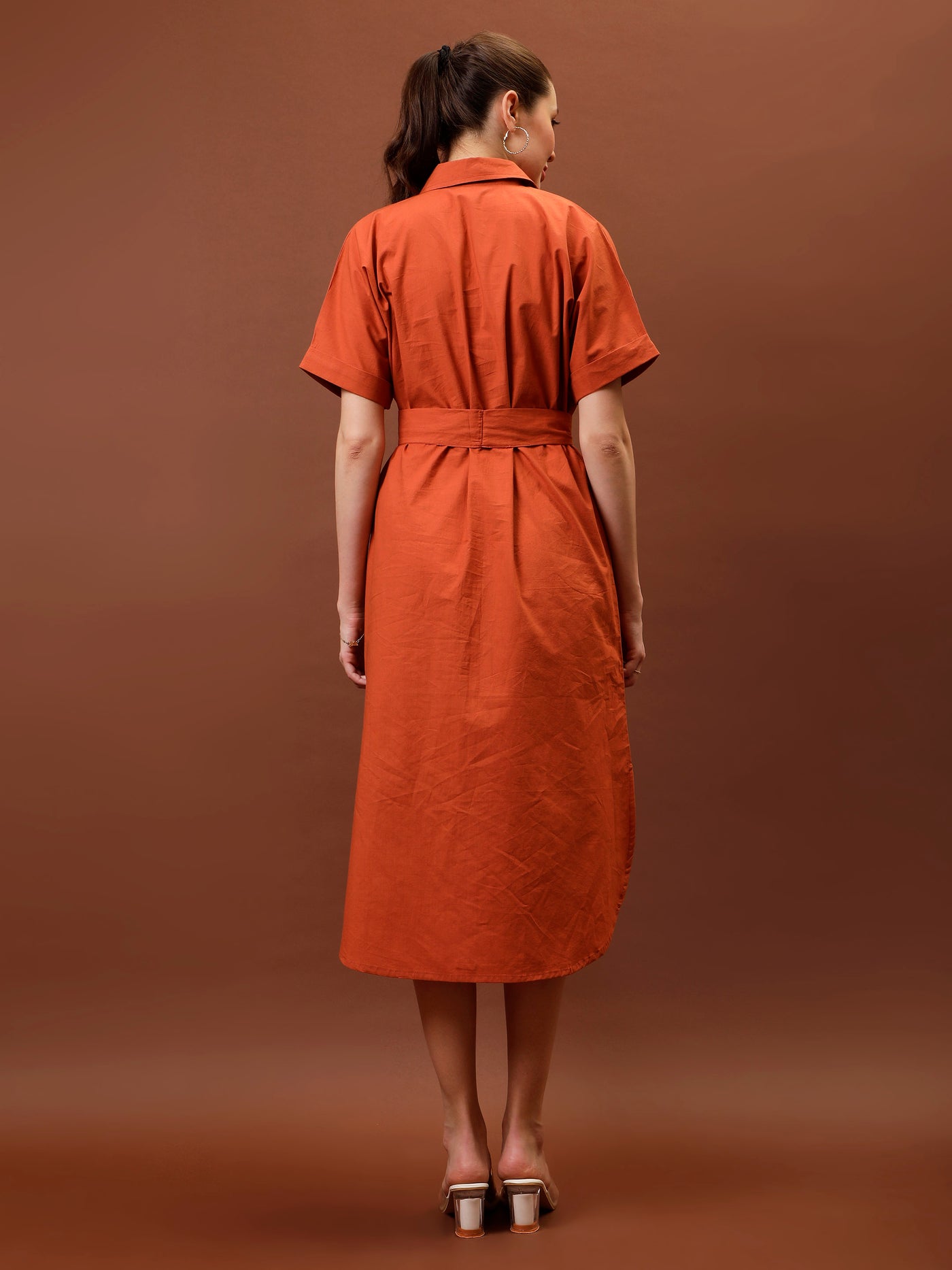 Athena Immutable Belted Shirt Midi Dress