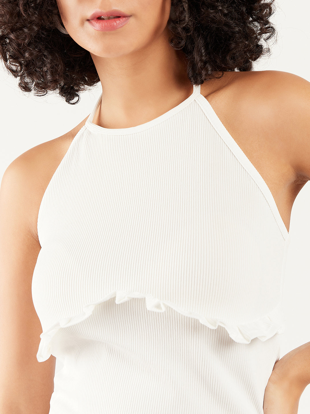 Athena Halter Neck Ruffles Regular Top