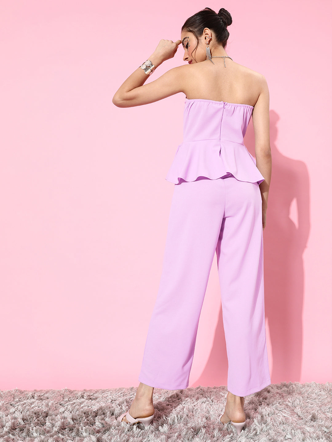 Athena Women Elegant Lavender Solid Cut Out Jumpsuit