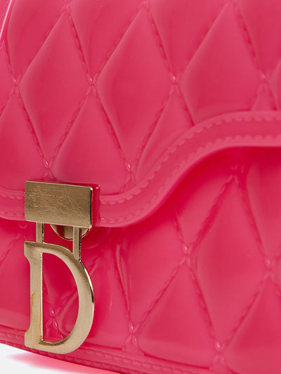 Athena Pink Textured Quilted Structured Handheld Bag - Athena Lifestyle