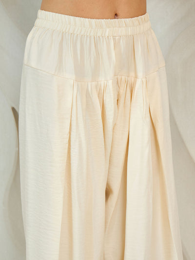 Women Floral Embroidered Linen Kurta with Palazzo