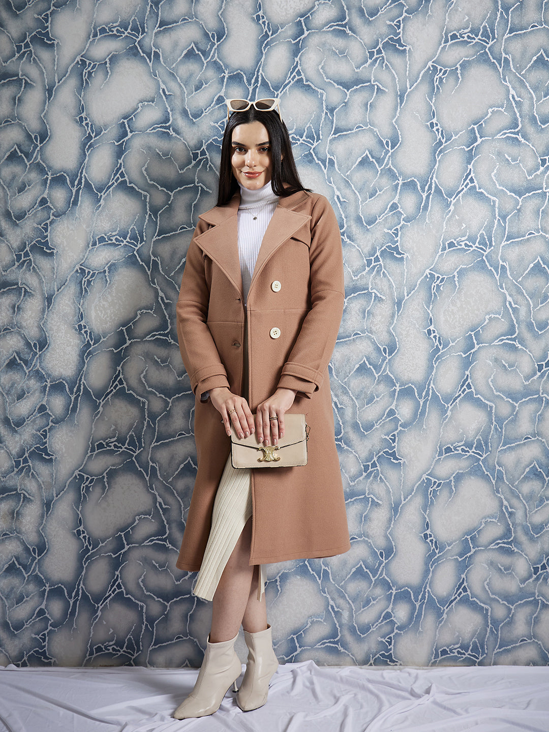 Athena Single Breasted Woollen Trench Coat