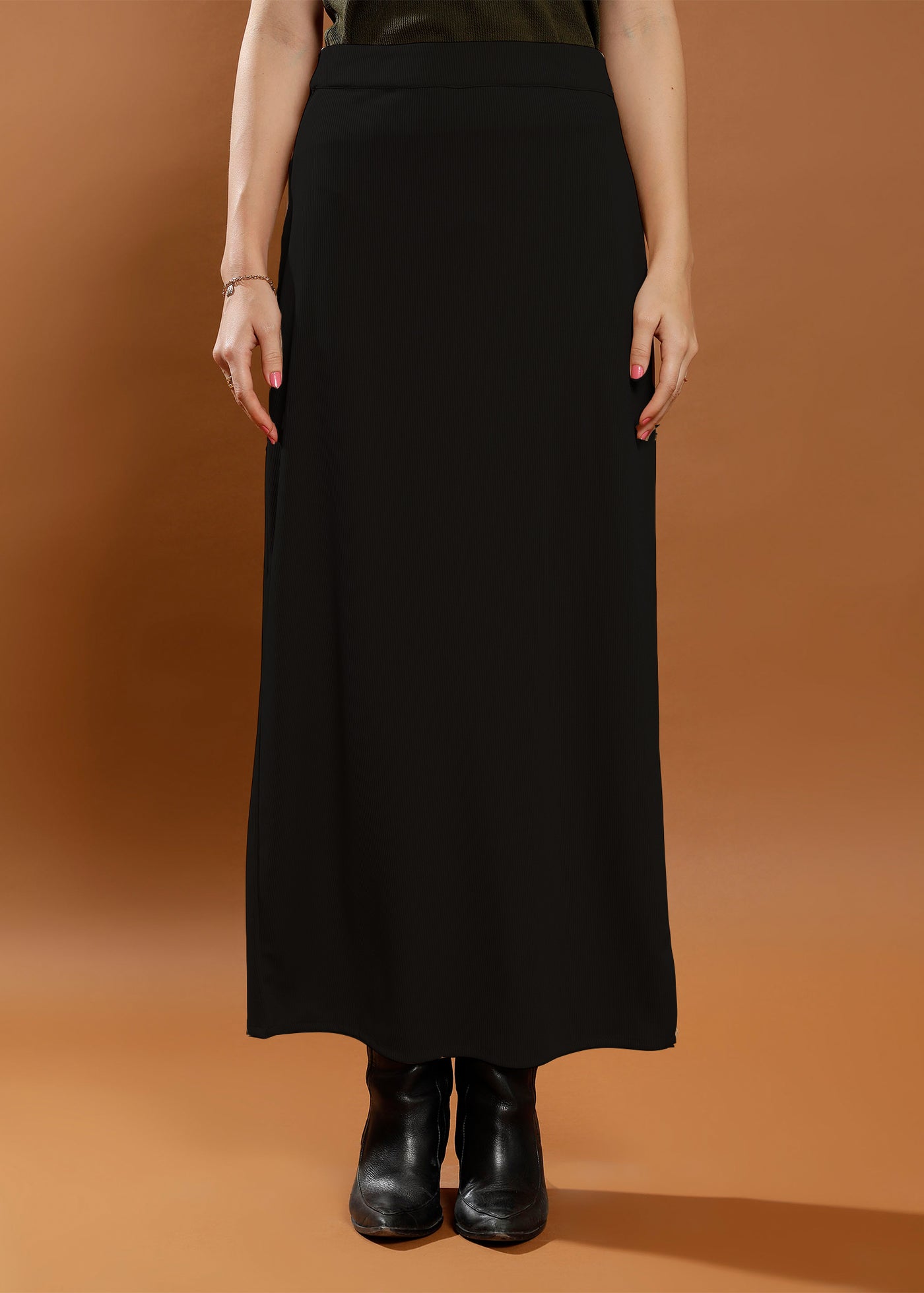 Athena Immutable Ribbed Straight Maxi Skirt