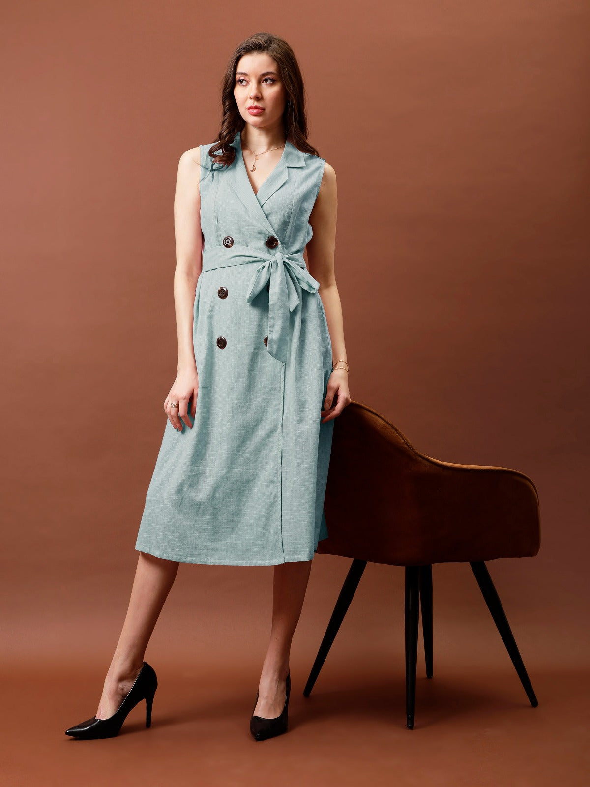 Athena Immutable Sleeveless A-Line Trench Dress