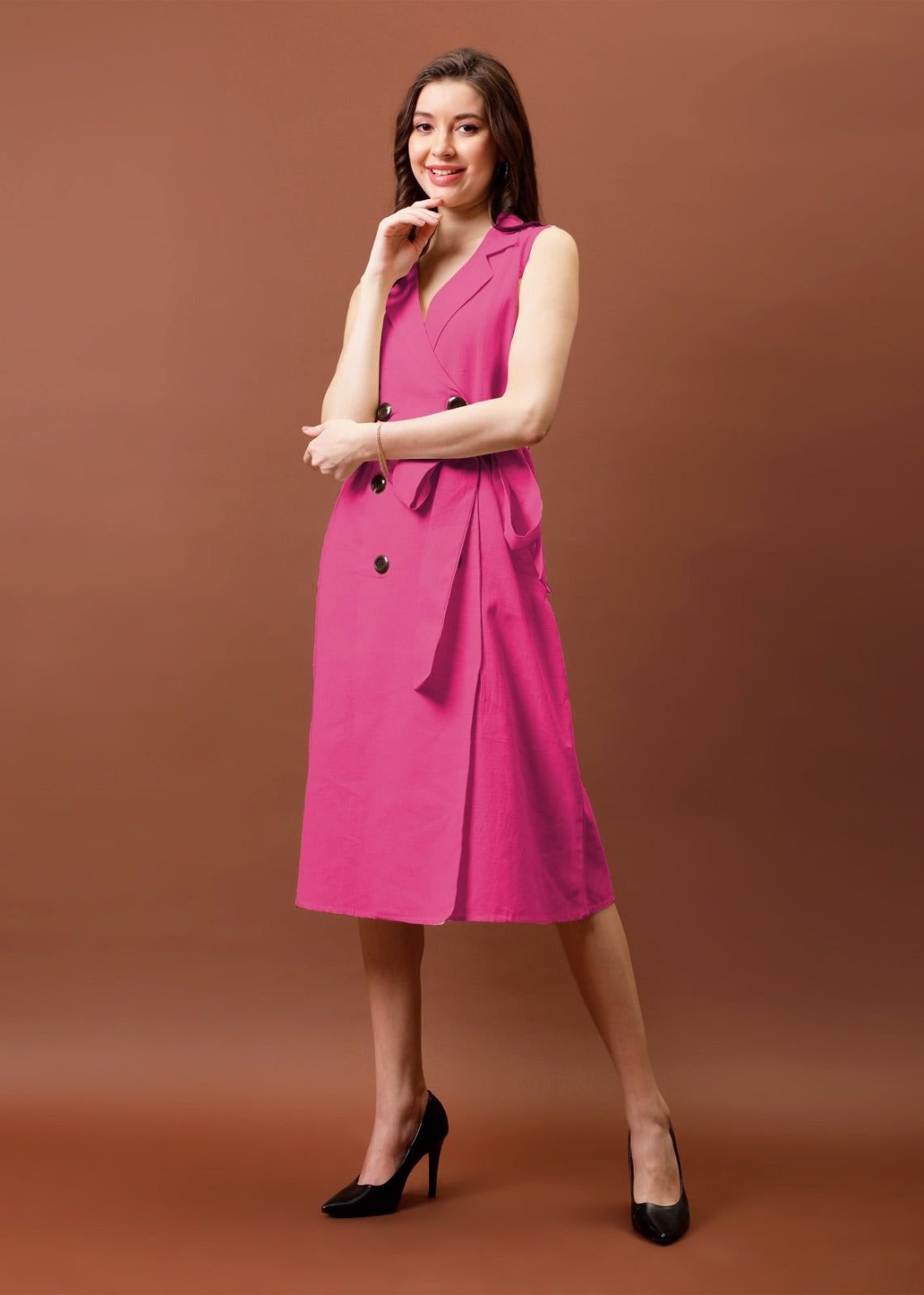 Athena Immutable Sleeveless Knee Length Wrap Dress