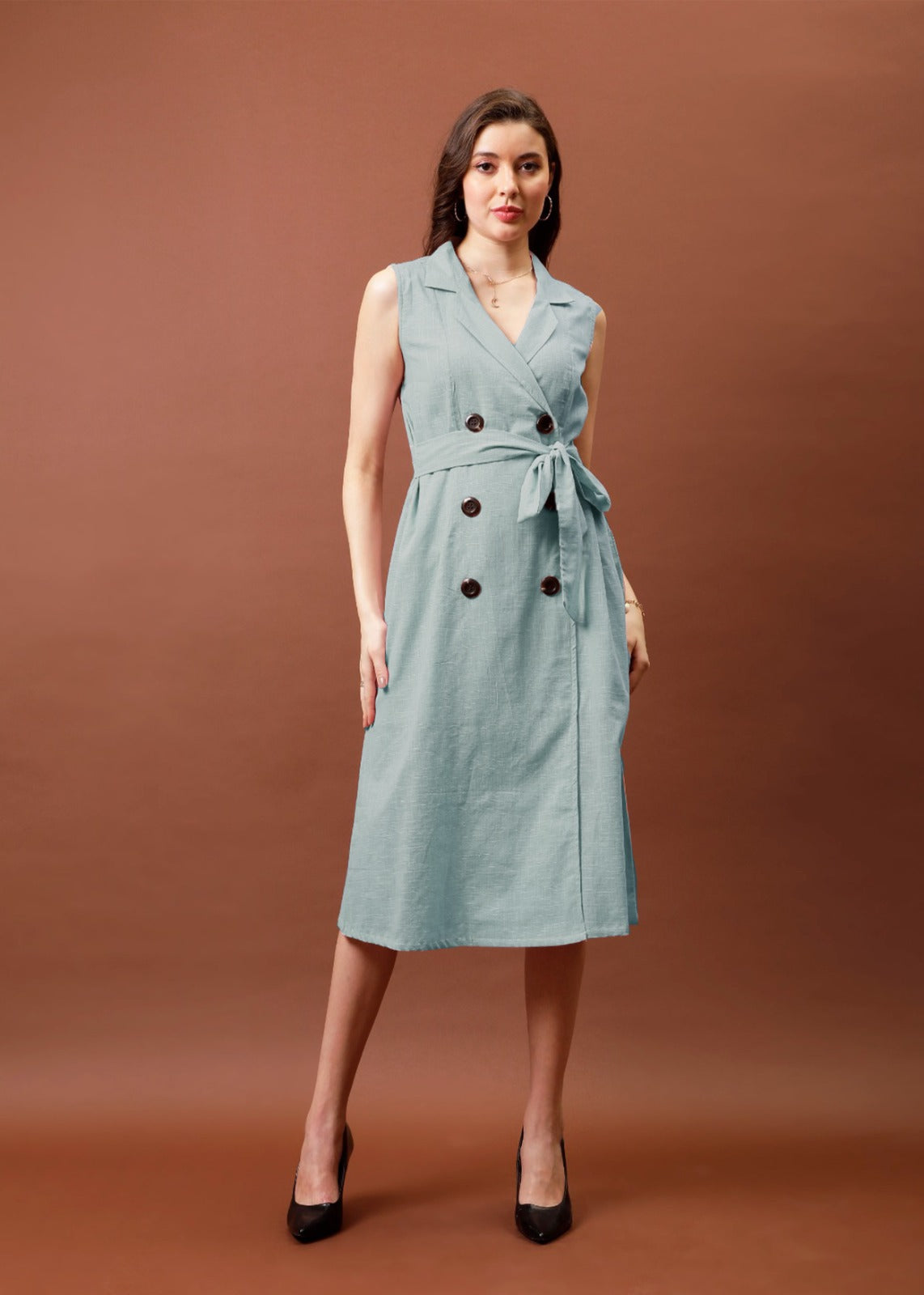 Athena Immutable Sleeveless A-Line Trench Dress