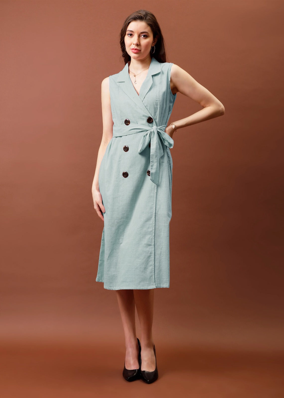 Athena Immutable Sleeveless A-Line Trench Dress