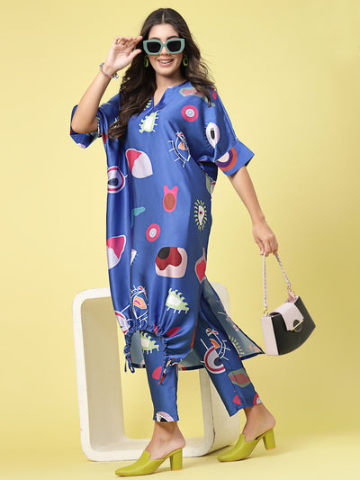 Athena Printed V-Neck Tunic With Flared Trouser Co-Ords