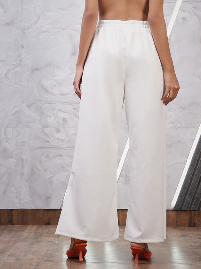 Athena Women White Low-Rise Parallel Trouser