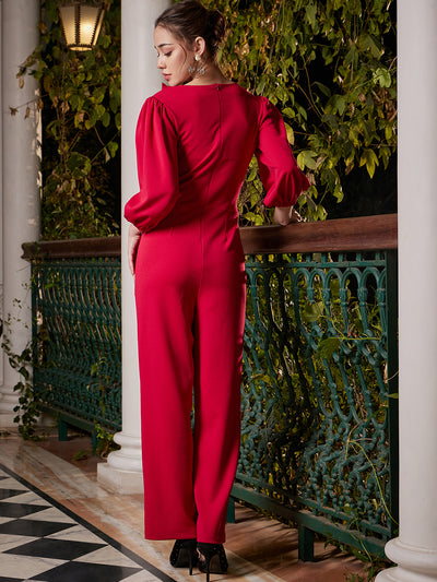 Athena Fuchsia Pink Basic Jumpsuit with Ruffles - Athena Lifestyle