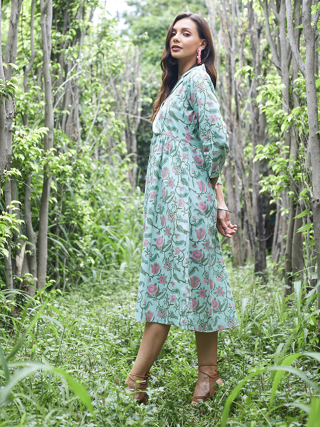 Athena Green Tropical Midi Dress - Athena Lifestyle