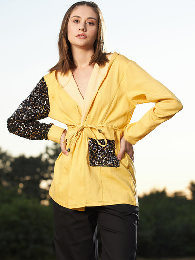 Athena Women Colourblocked Cotton Longline Outdoor Tailored Jacket - Athena Lifestyle