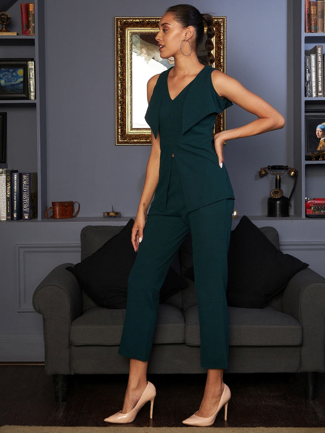 Athena Women Green Solid Co-Ords - Athena Lifestyle