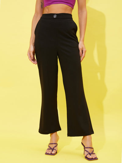 Athena Women Comfort High-Rise Plain Bootcut Trousers - Athena Lifestyle