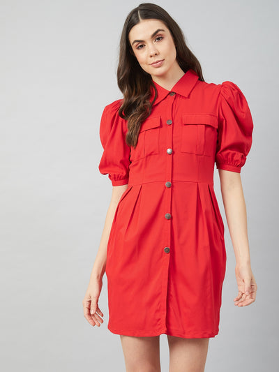Athena Red Shirt Dress - Athena Lifestyle