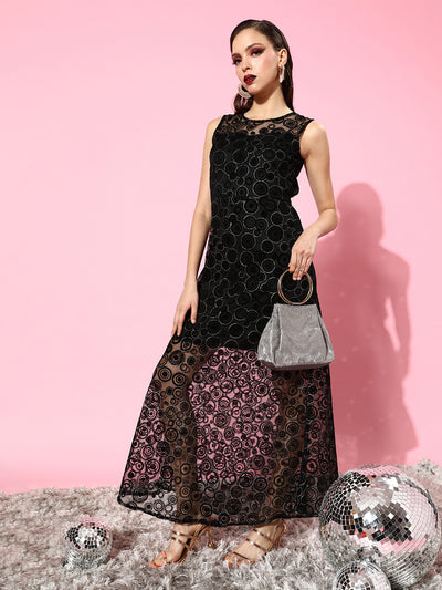 Athena Black Net Maxi Dress - Athena Lifestyle