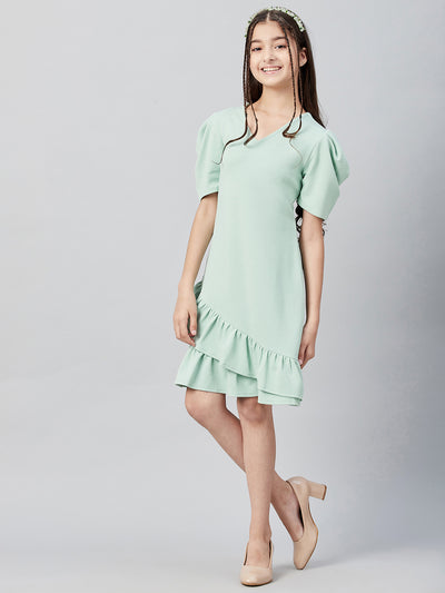 Athena Girl Green A-Line Dress - Athena Lifestyle