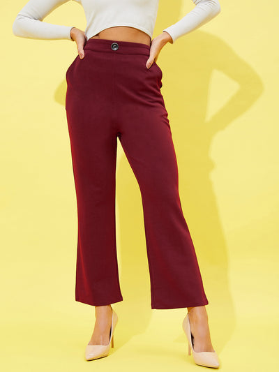 Athena Women Comfort High-Rise Plain Parallel Trousers - Athena Lifestyle