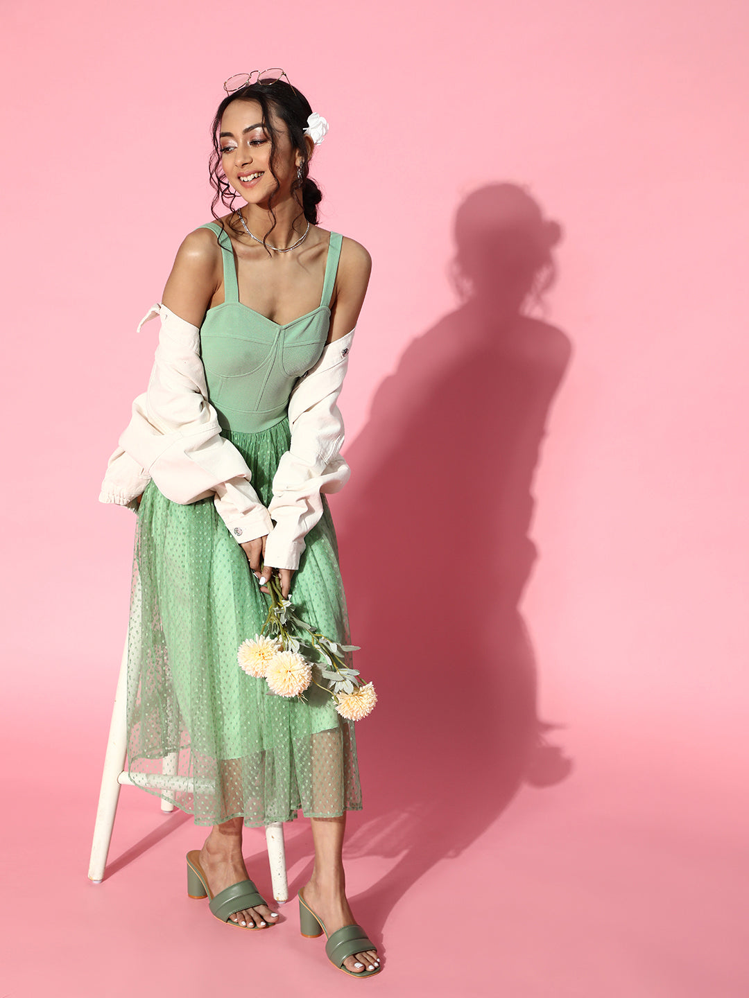 Athena Mint green corset tulle frill dress - Athena Lifestyle