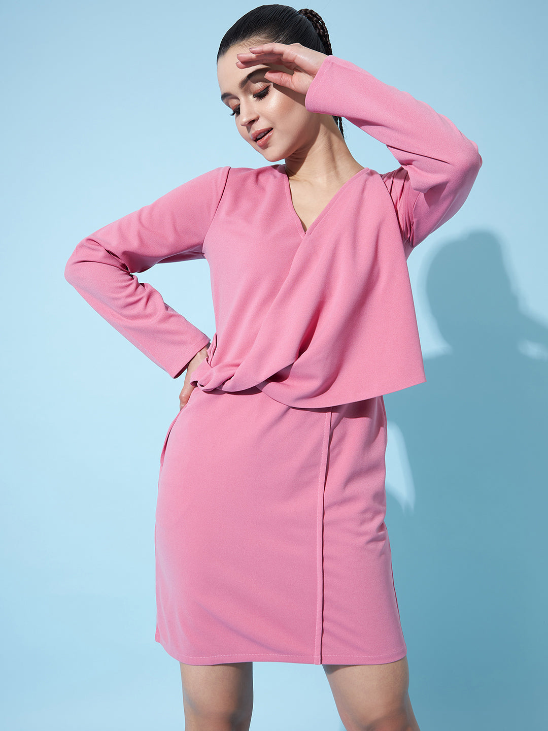 Athena Layered Blouson Pink Dress - Athena Lifestyle