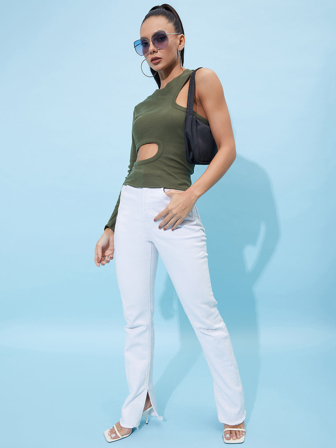 Athena Round Neck Cut-Outs Top - Athena Lifestyle