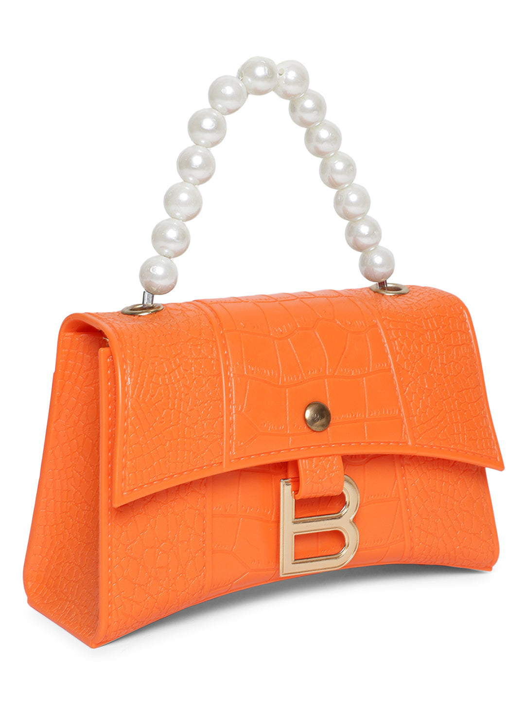 Athena Orange Buckle Detail Envelope Clutch - Athena Lifestyle