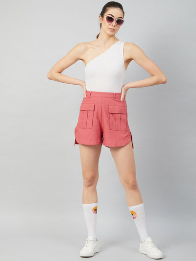 Athena Women Pink Solid Regular Fit Regular Shorts - Athena Lifestyle