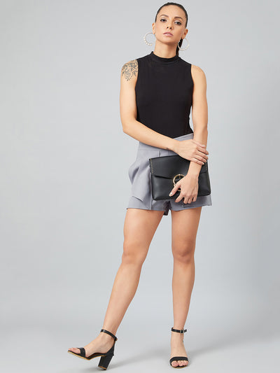 Athena Women Grey Solid Regular Fit Shorts - Athena Lifestyle