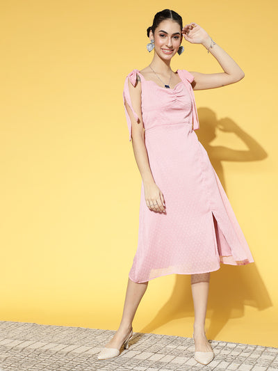 Athena Clay Pink sweetheart neck meddi dress - Athena Lifestyle