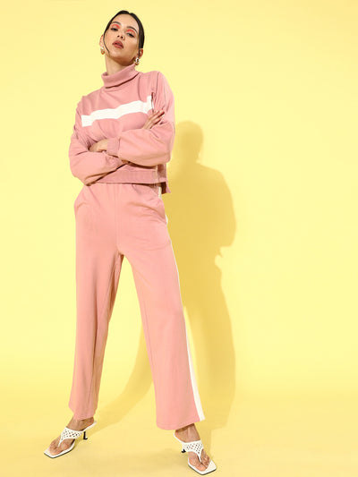 Athena Pink High Neck Top with Trouser Co-Ord Set - Athena Lifestyle