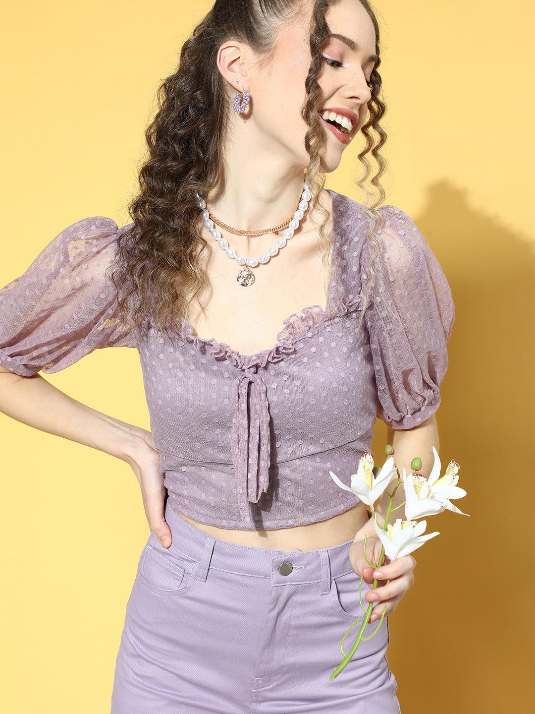 Athena lavender dobby corset fit top - Athena Lifestyle