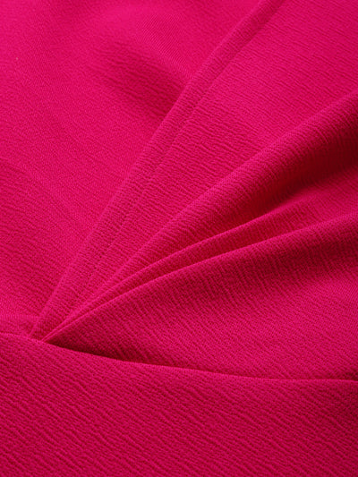 Athena Women Fuchsia Pink Solid Mini Wrap Dress - Athena Lifestyle