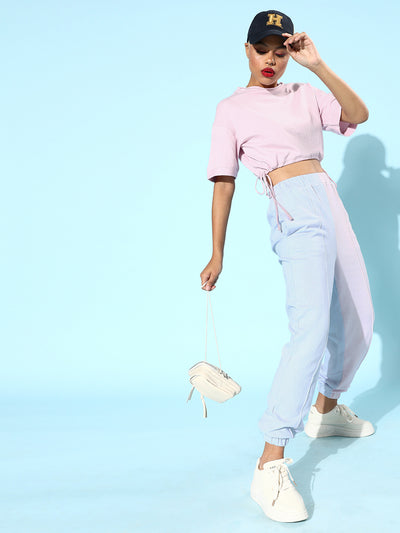 Athena Women Pretty Pink Sleek Top with Colourblocked Trousers - Athena Lifestyle