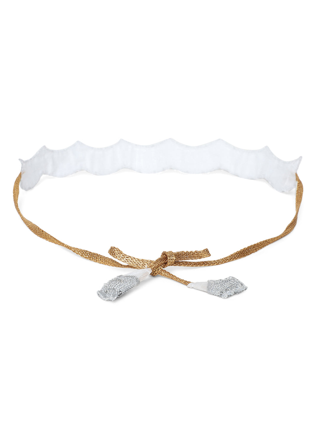 Athena Women White & Silver-Toned Sequence Embellished Waist Belt - Athena Lifestyle