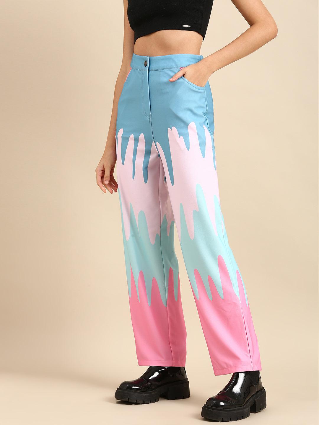 Athena Bubblegum multicolour blocking trouser - Athena Lifestyle