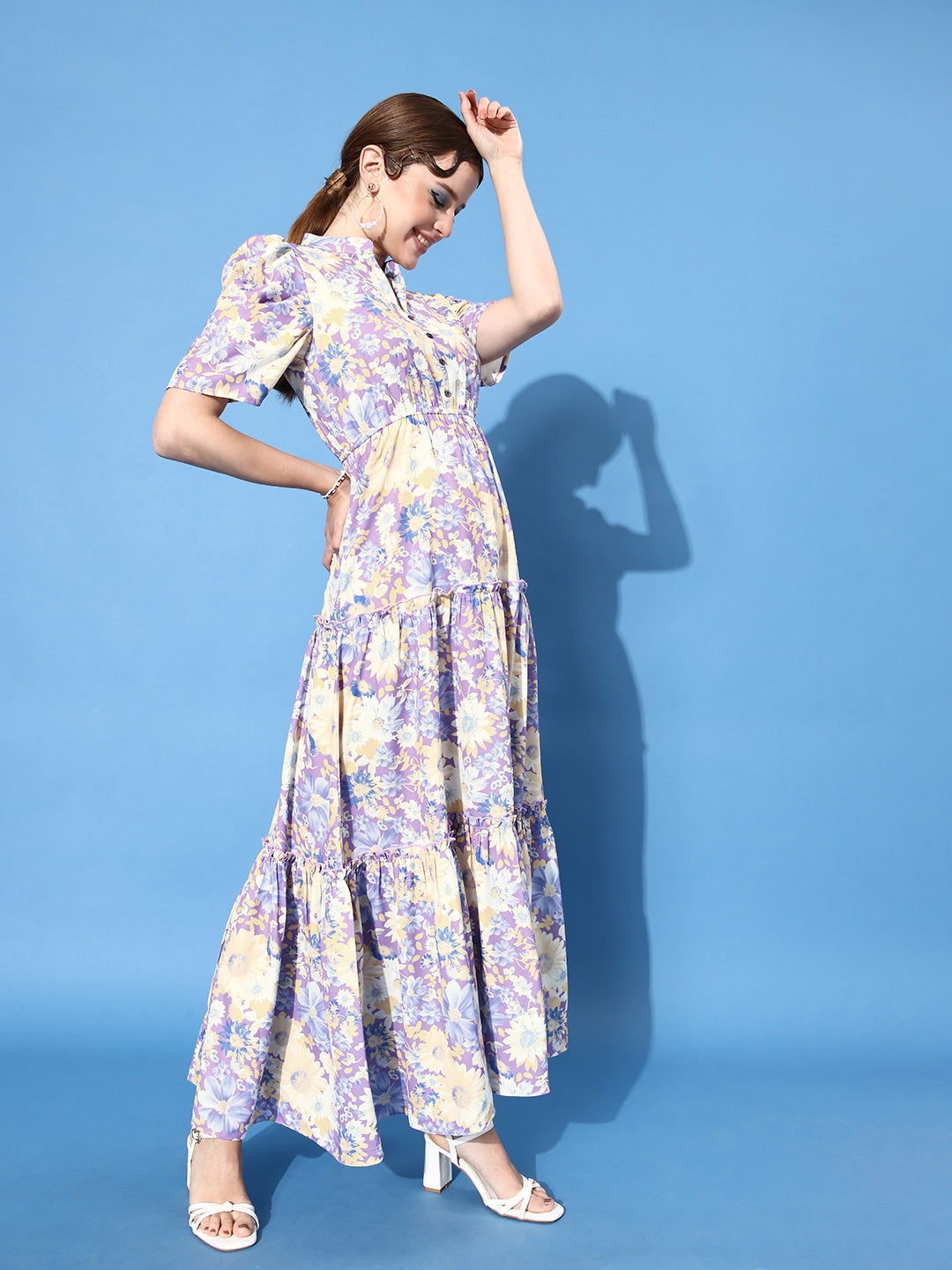 Athena Lavender floral print Maxi dress - Athena Lifestyle