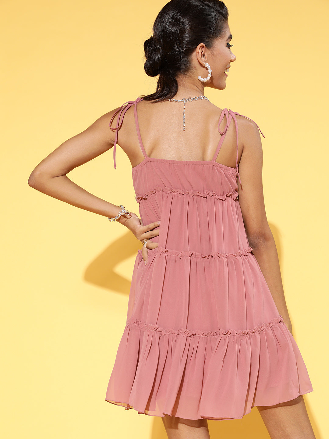 NEW SEASON Athena Women Elegant Rose Solid Sun Dress - Athena Lifestyle