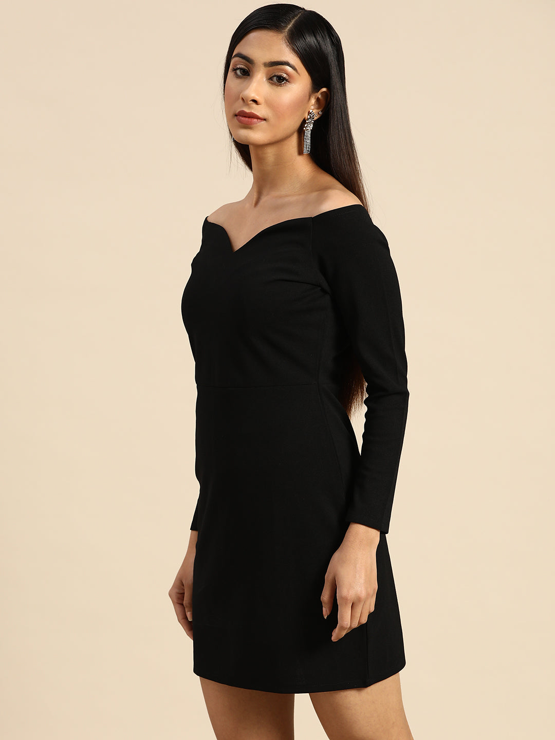 Athena Black Off-Shoulder Bodycon Dress - Athena Lifestyle