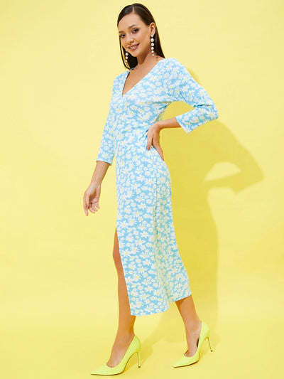 Athena V-Neck Print A-Line Maxi Dress - Athena Lifestyle