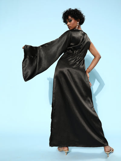 Athena Women Stylish Black Solid Sweetheart Neck Dress - Athena Lifestyle