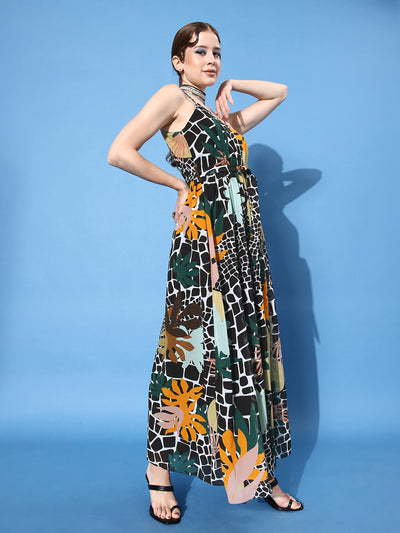 Athena Black floral printed maxi dress - Athena Lifestyle