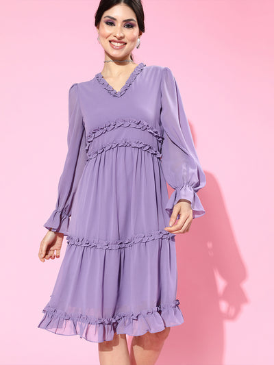 Athena Lavender Georgette Dress - Athena Lifestyle