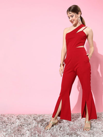 Athena one shoulder jumpsuit with waist cut out - Athena Lifestyle