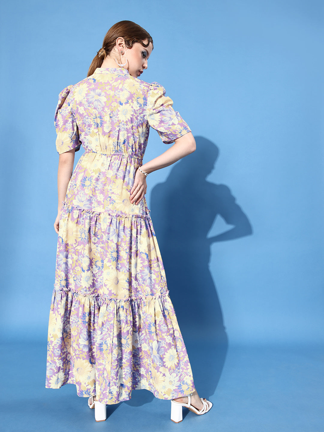 Athena Lavender floral print Maxi dress - Athena Lifestyle