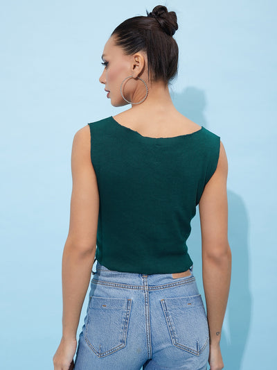 Athena V-Neck Colourblocked Cotton Crop Top - Athena Lifestyle