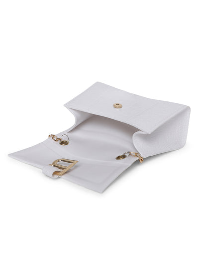 Athena White Buckle Detail Envelope Clutch - Athena Lifestyle