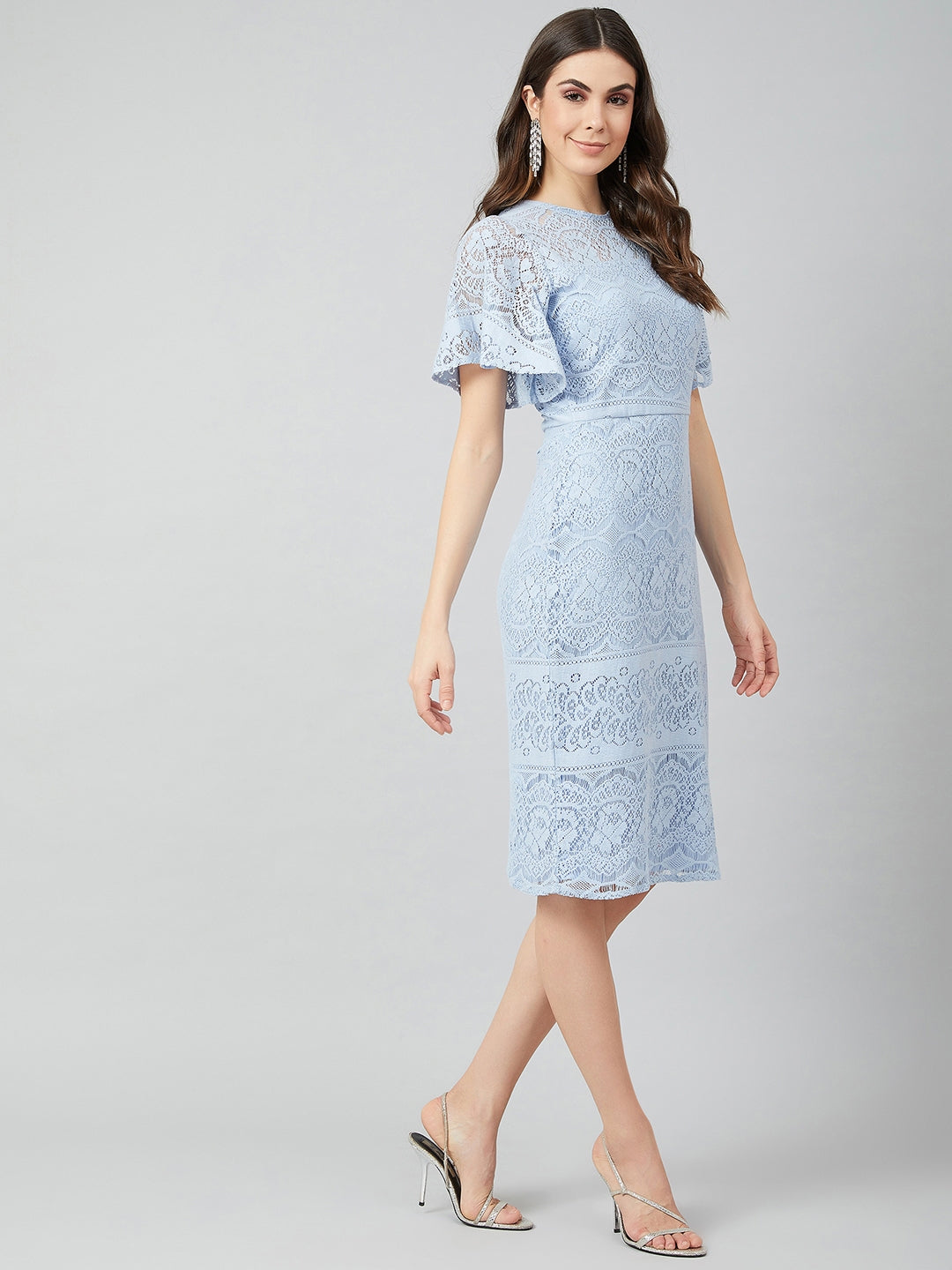 Athena Blue Self Design Sheath Dress - Athena Lifestyle